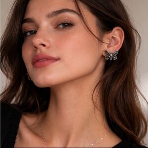 Whimsey/Goth Butterfly Skull Mini Earrings